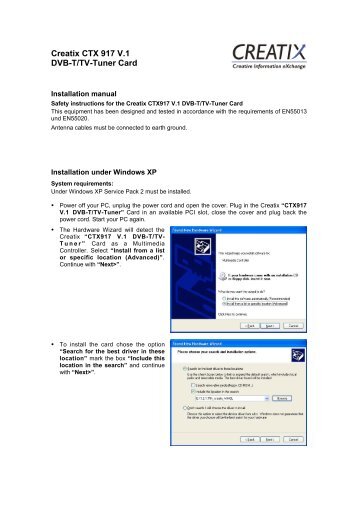 Creatix Ctx405 V.1 Windows 7 Driver